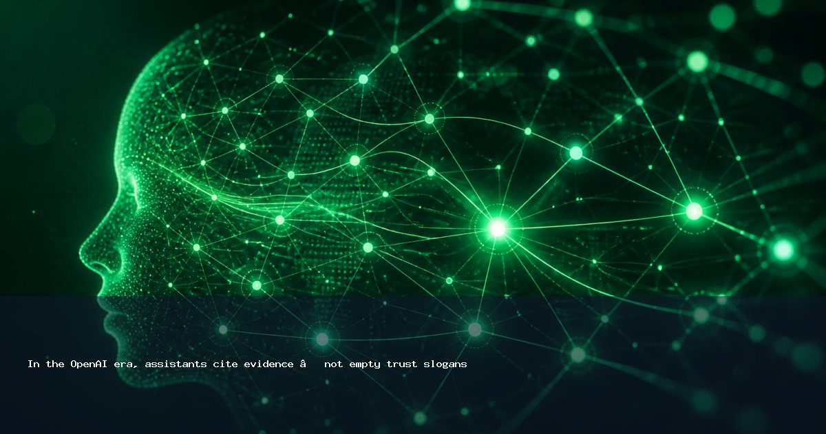 In the OpenAI era, assistants cite evidence — not empty trust slogans